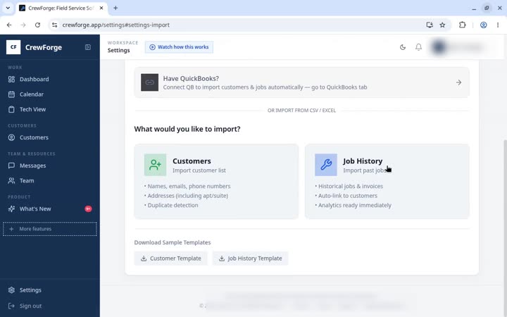 5. Import job history training video preview