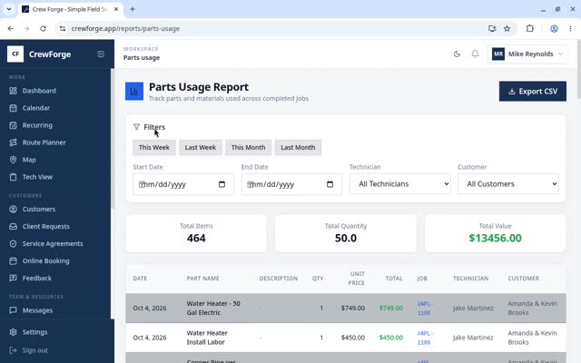Parts Usage Report training video preview
